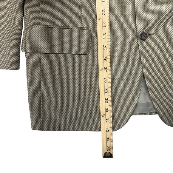 Vintage John W. Nordstrom REDA Blazer 46 Tan Wool Basketweave Sport Coat Italy - Picture 14 of 15